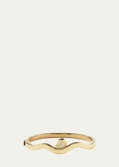 AaryahPear Diamond Hinged Bangle Bracelet