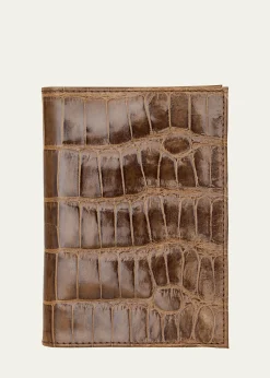 AbasAlligator Leather Passport Booklet