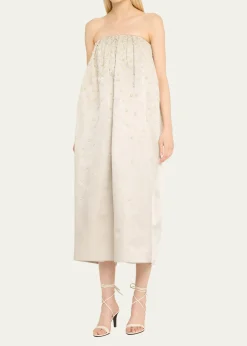 Adam LippesBrynn Pearly Strapless Silk Dress