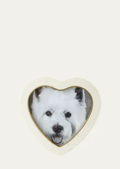 AERINCream Faux Shagreen Heart Picture Frame