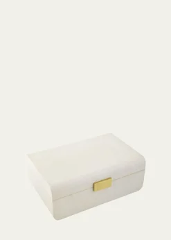 AERINCream Faux Shagreen Large Decorative Box