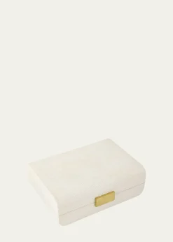 AERINCream Faux Shagreen Small Decorative Box