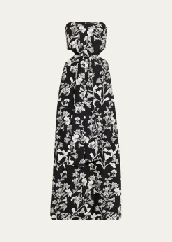 Agua by Agua BenditaMalaquita Strapless Cutout Maxi Dress