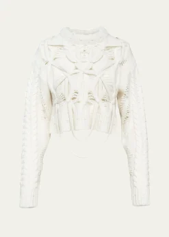 Aisling CampsBriar Deconstructed Cable Knit Crop Sweater