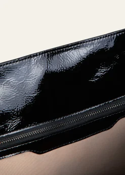 AkrisAi Medium Lacquered Leather Tote Bag