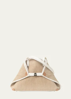 AkrisAi Raffia & Leather Tote Bag