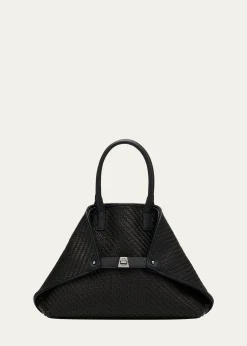 AkrisAi Small Plaid Braided Top-Handle Bag