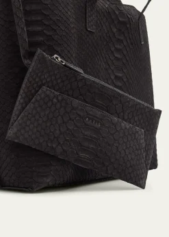AkrisAi Small Snakeskin Suede Shoulder Bag