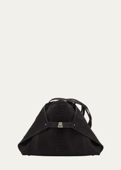 AkrisAi Small Snakeskin Suede Shoulder Bag