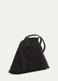 AkrisAi Small Snakeskin Suede Shoulder Bag