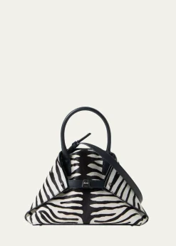 AkrisAi Small Zebra-Print Top-Handle Tote Bag
