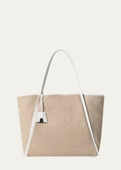 AkrisAlex Raffia & Leather Tote Bag