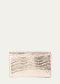 AkrisAnouk Metallic Lizard-Embossed Crossbody Bag