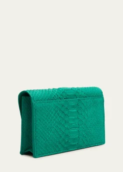 AkrisAnouk Snakeskin Suede Envelope Clutch Bag