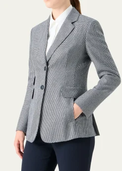 AkrisArie Cashmere Pepita Houndstooth Single-Breasted Jacket