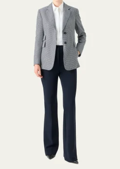 AkrisArie Cashmere Pepita Houndstooth Single-Breasted Jacket