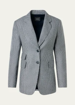 AkrisArie Cashmere Pepita Houndstooth Single-Breasted Jacket