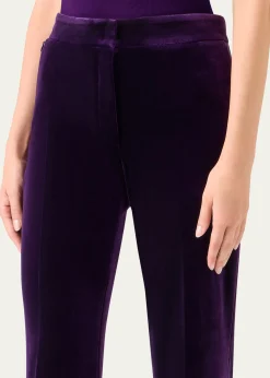 AkrisCarl Velvet Straight-Leg Pants