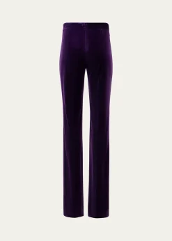 AkrisCarl Velvet Straight-Leg Pants