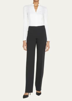 AkrisCarol Classic Flat-Front Pants
