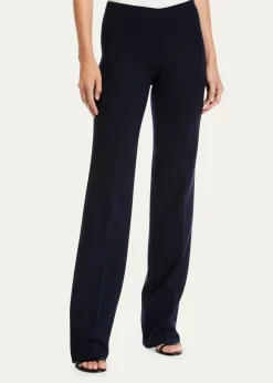 AkrisCarole Straight-Leg Wool Double-Face Pants