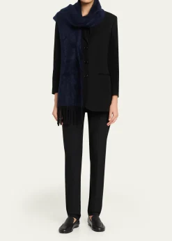 AkrisCloud Cashmere Rib Fringe Scarf