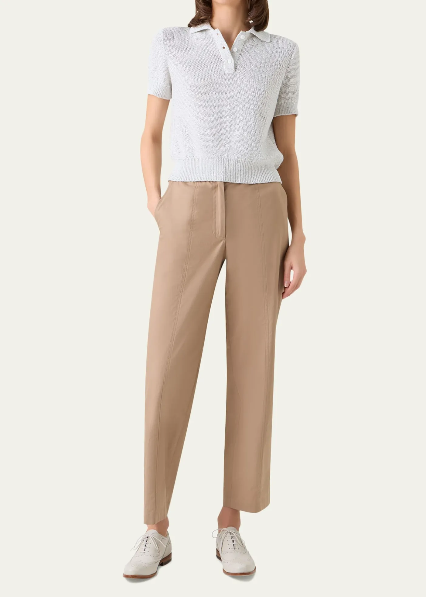 AkrisCotton Gabardine Straight Leg Fritz Pants