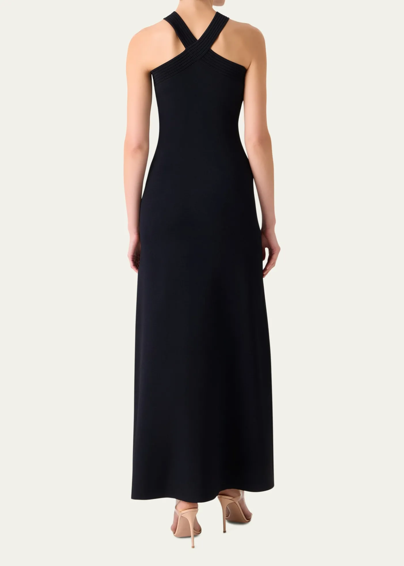 AkrisCrisscross Knit Halter Maxi Dress