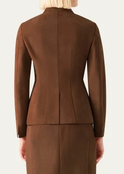 AkrisDelia Suede Single-Breasted Utility Jacket