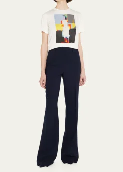 AkrisFarrah Boot-Cut Mid-Rise Wool Pants