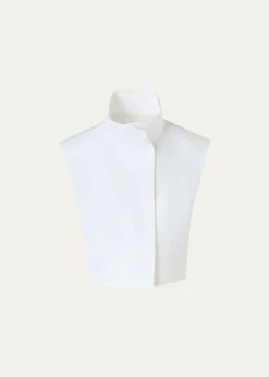 AkrisHester Short Stand-Collar Cotton Gilet