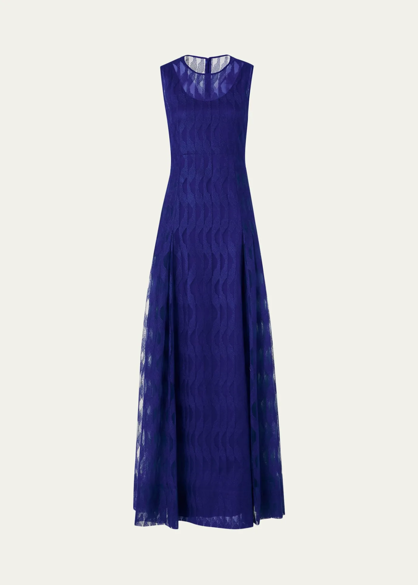 AkrisHigh Plains Embroidered Tulle Sleeveless Gown