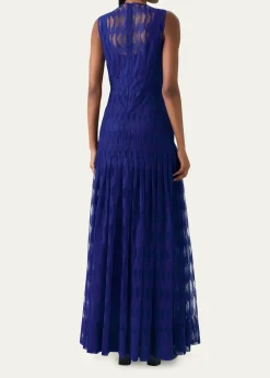 AkrisHigh Plains Embroidered Tulle Sleeveless Gown