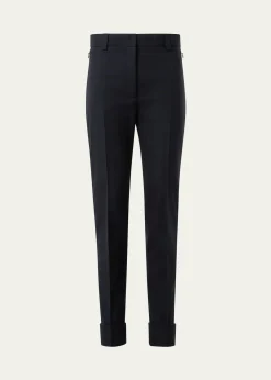 AkrisMaxima Wool Stretch Flannel Skinny-Leg Ankle Pants