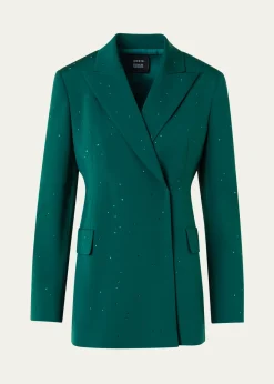 AkrisNadine Swarovski Stars Double-Breasted Silk Crepe Jacket