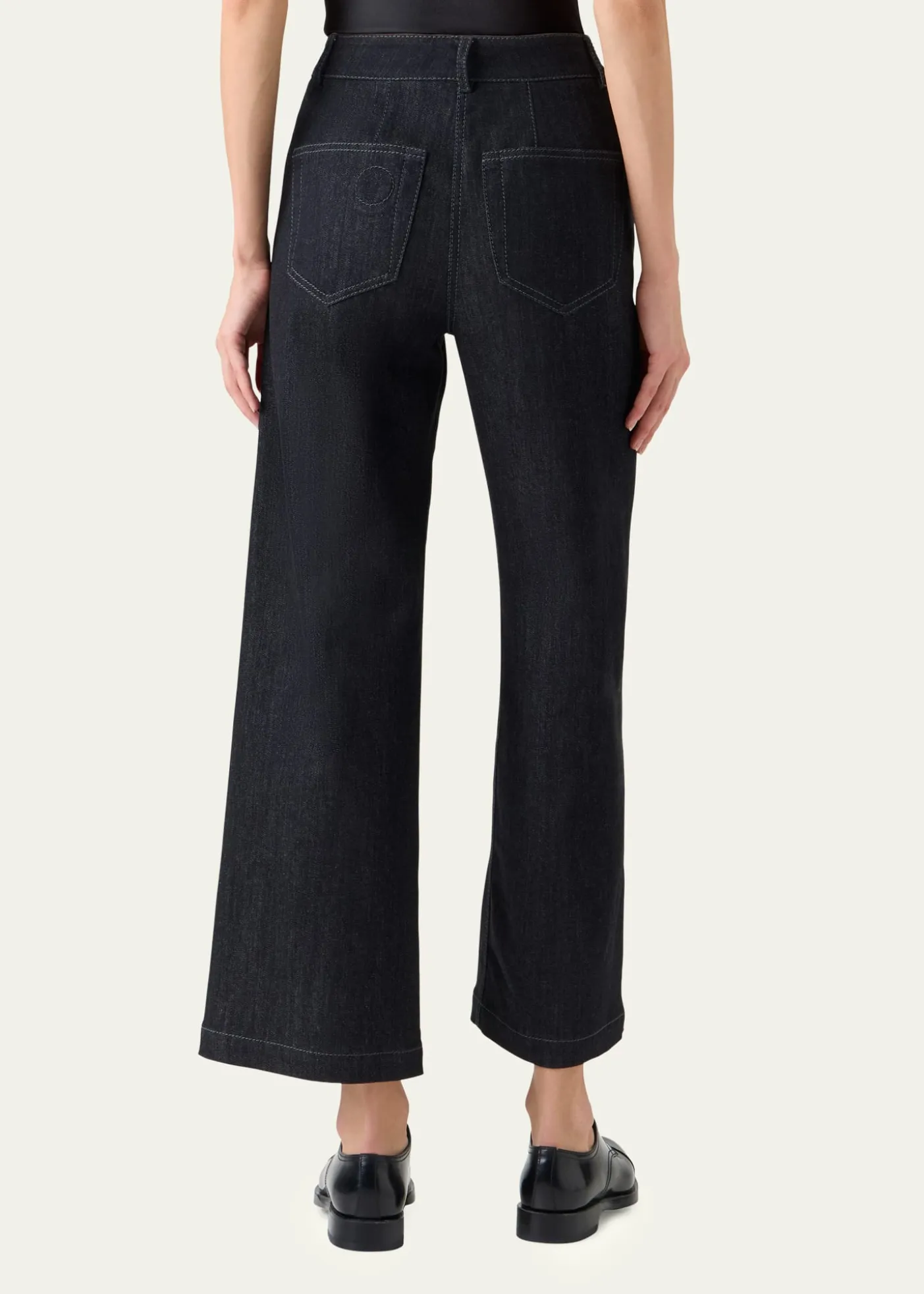 Akris puntoCaia High-Stretch Denim Straight-Leg Crop Pants