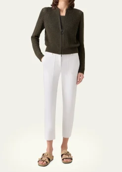 Akris puntoChunky Cotton Mesh Zip Bomber Cardigan