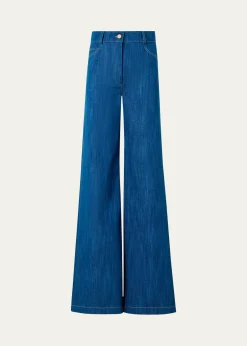 Akris puntoCooper Stretch Denim Wide-Leg Pants