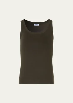 Akris puntoCotton Rib Scoop-Neck Tank Top