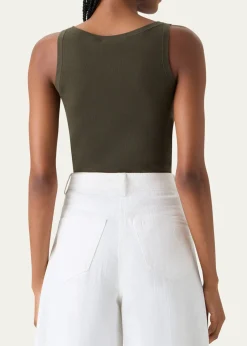 Akris puntoCotton Rib Scoop-Neck Tank Top