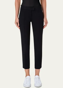 Akris puntoFrankie Straight-Leg Cotton-Stretch Cropped Pants