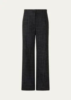 Akris puntoHigh-Rise Check Straight-Leg Ankle Pants