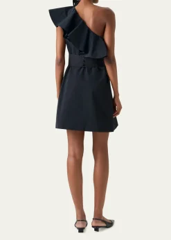 Akris puntoRuffle One-Shoulder Belted Mini Dress