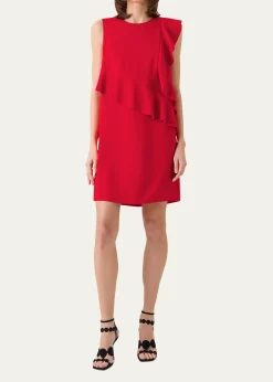 Akris puntoRuffle Sleeveless Mini Shift Dress