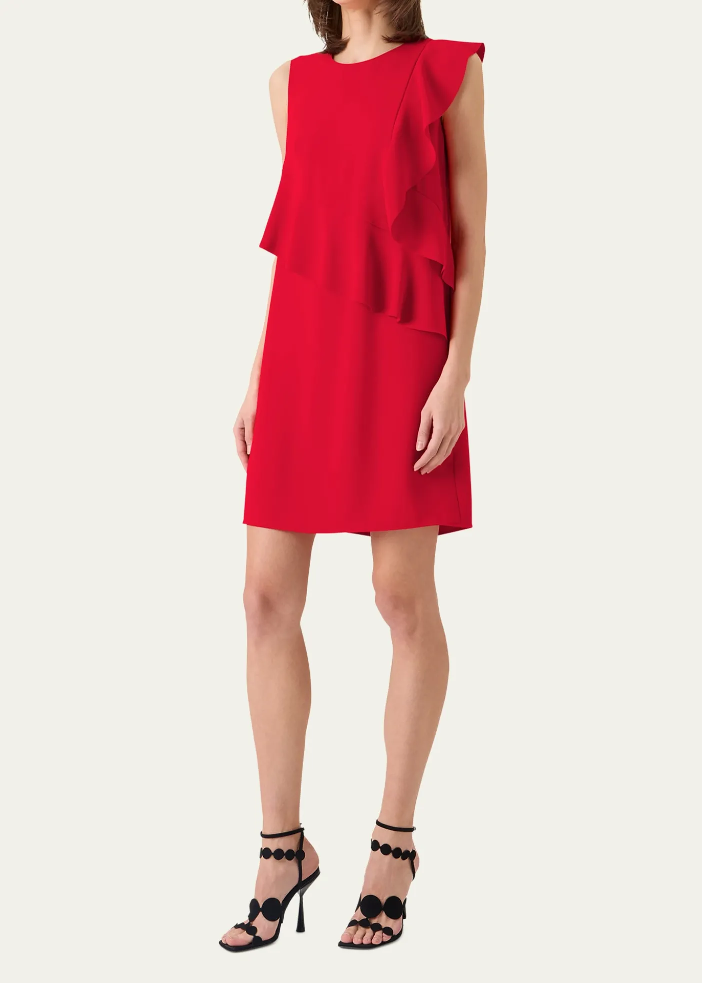 Akris puntoRuffle Sleeveless Mini Shift Dress