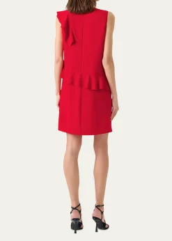 Akris puntoRuffle Sleeveless Mini Shift Dress