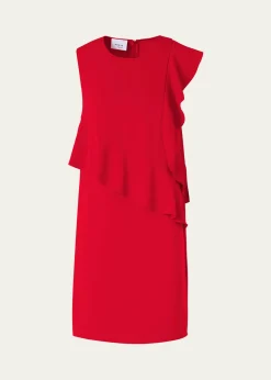 Akris puntoRuffle Sleeveless Mini Shift Dress