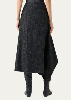 Akris puntoWashed Heavyweight Cotton Denim Midi Skirt