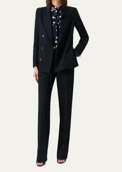 Akris puntoWool Tricotine Double-Breasted Jacket