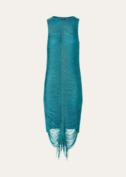AkrisSleeveless Silk Knit Midi Sheath Dress